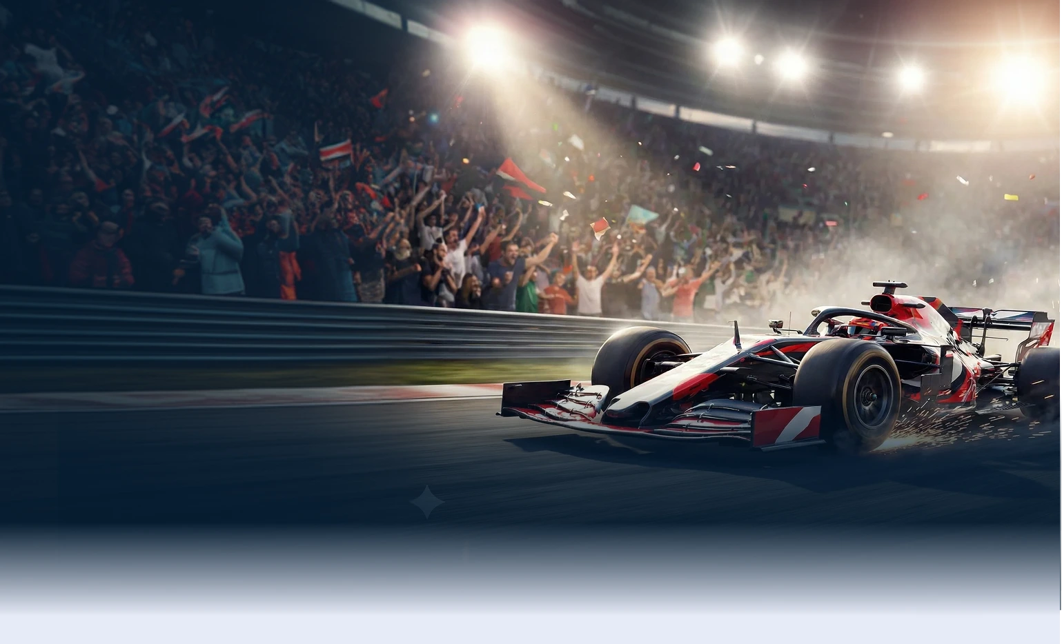 Racing car in stadium